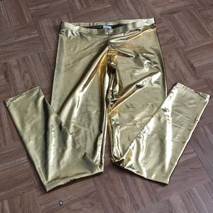Gold pants leggings